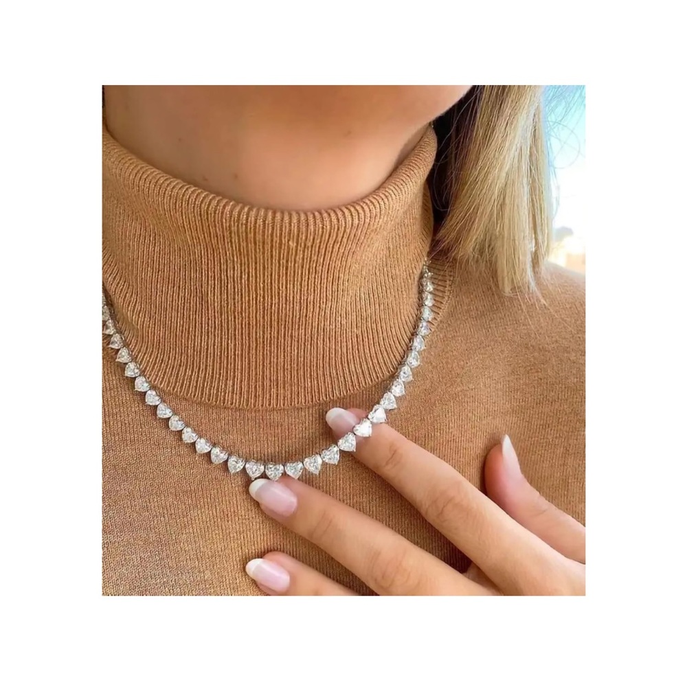 Elegant Silver Heart Necklace